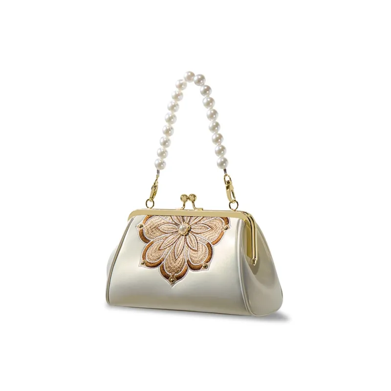 CLEVER& KETCH PU Handbag Regular Women's Pearl White-1