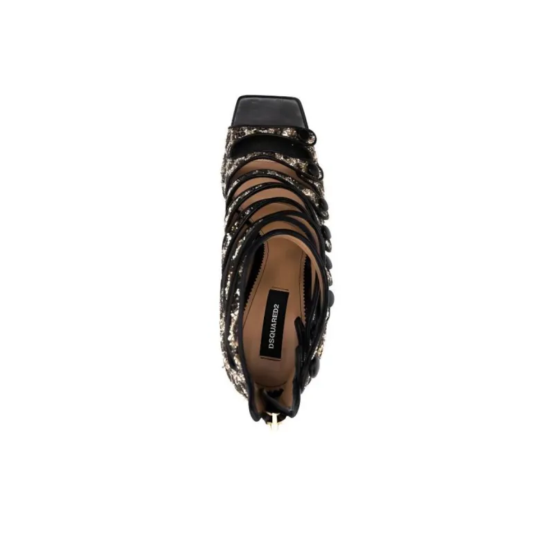 DSQUARED2 Glitter embellished Leopard print Sandals-2