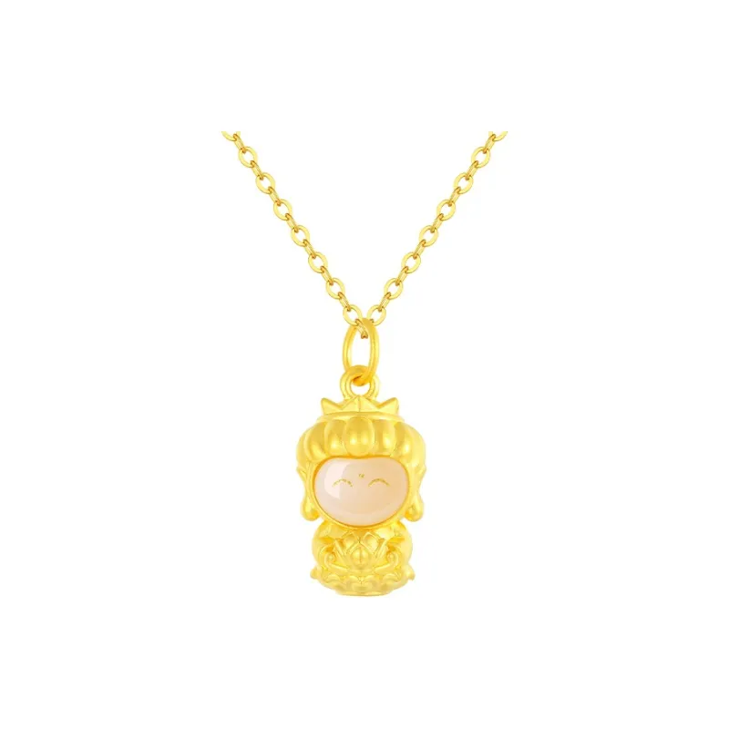 ALLOVE Hetian Jade Necklaces White Jade/Pale Greenish White Jade Unisex-6