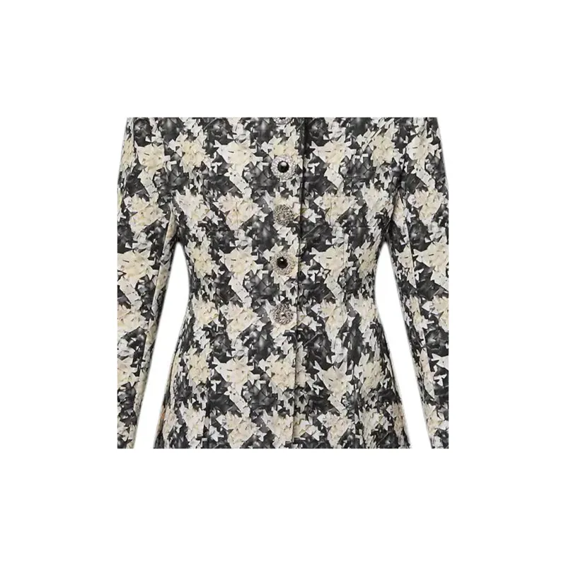 LOUIS VUITTON Houndstooth Silk Frock Jacket-5