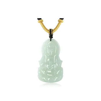 Lao Feng Xiang Hetian Jade Necklaces Green Jade Unisex