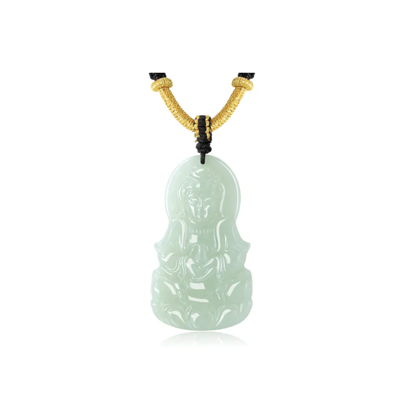 Lao Feng Xiang Hetian Jade Necklaces Green Jade Unisex-0