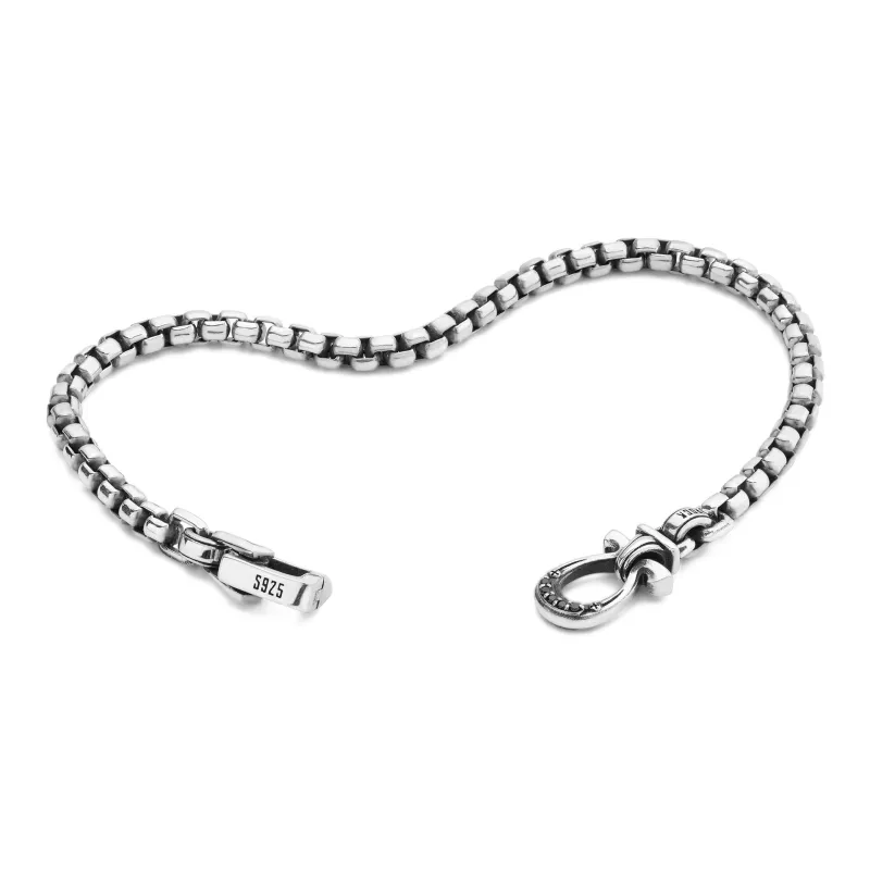 ROCK&RIDE S925 Silver Inlaid Black Spinel Bracelets Unisex-1