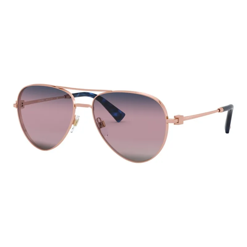 Valentino Metal Aviator Sunglasses Women's Pink-0