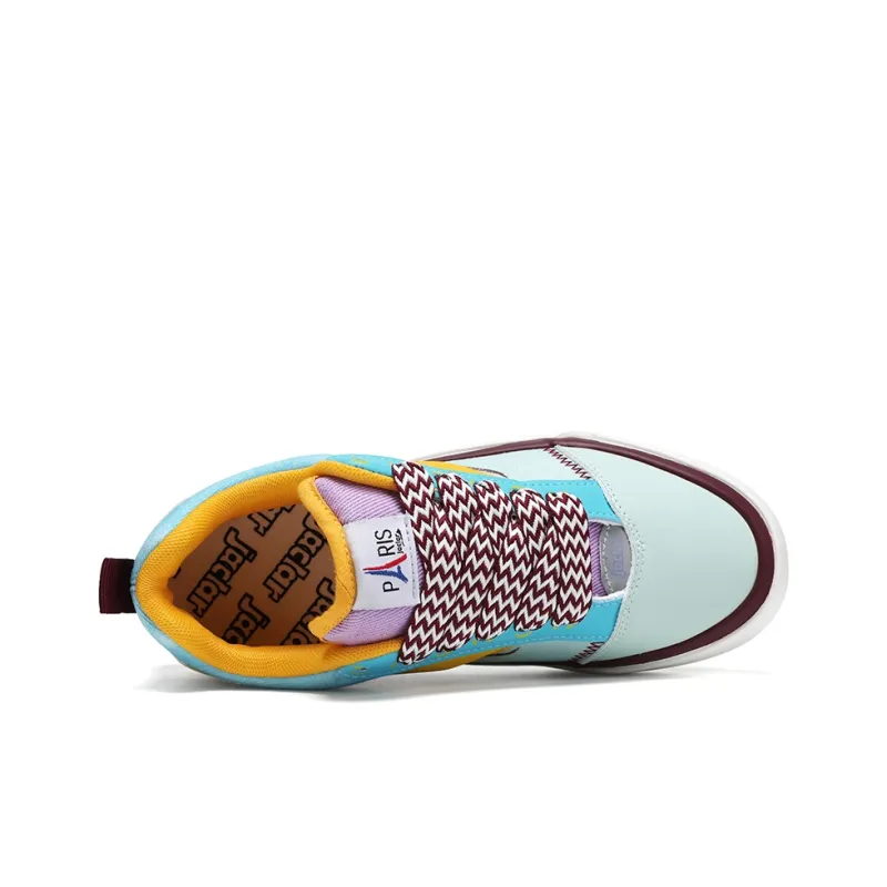 BALIAOYUN x JACLAR Slip Resistant, Abrasion Resistant, Lightweight Low Top Skateboard Shoes Women's Green Yellow-3