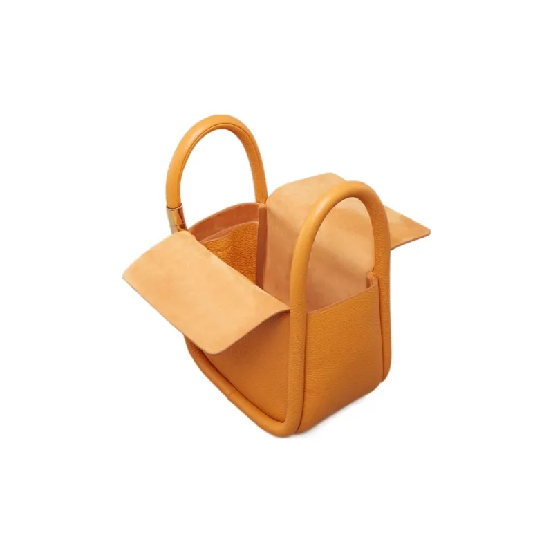BOYY Calfskin Portable Crossbody Bag, Shoulder Bag Mini Women's Orange-3