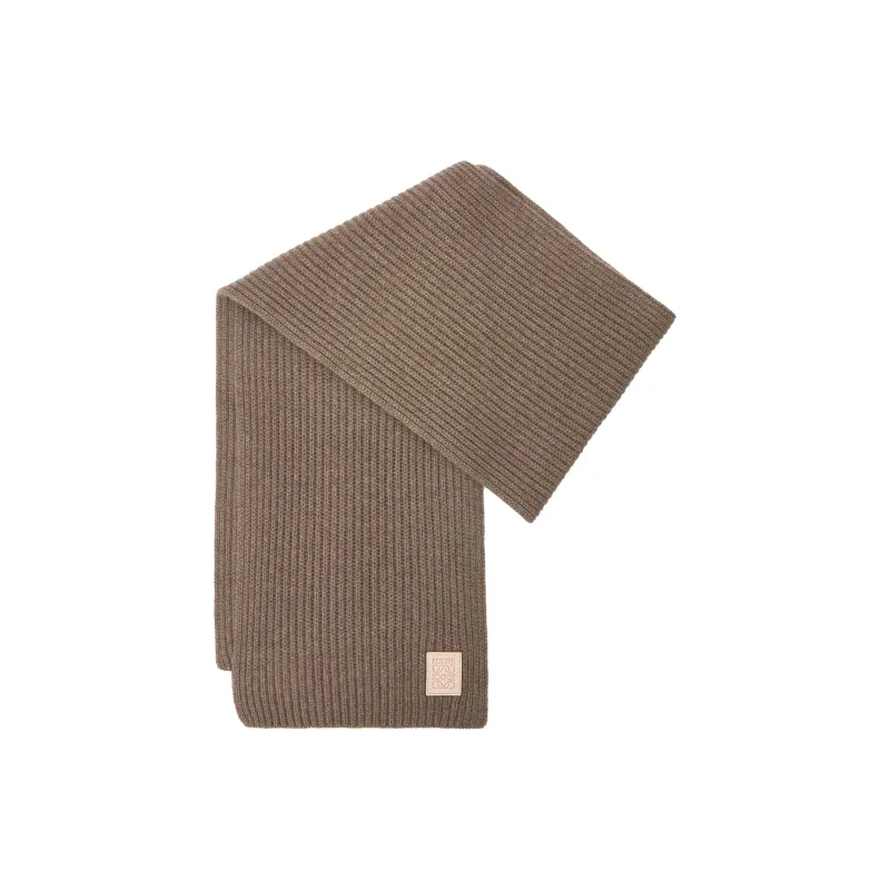 LOEWE Cashmere Knit Scarves Unisex Beige-0