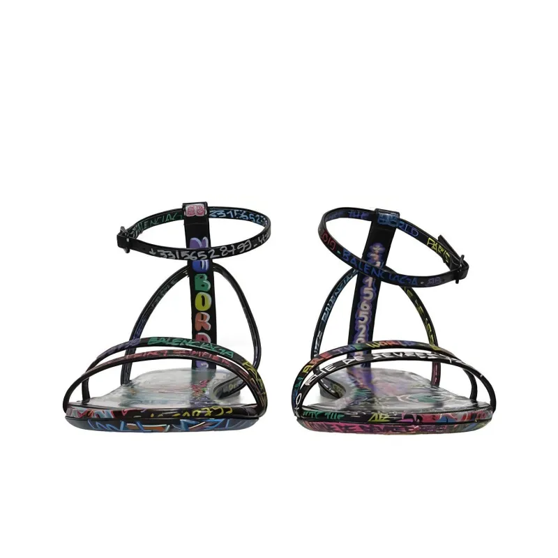 Balenciaga Strap Sandals Women's Black-4