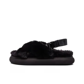 Moncler Solarisse Faux fur Flat Sandals