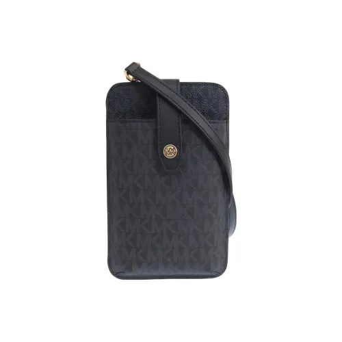 MICHAEL KORS Coated Canvas Shoulder Bag Crossbody Bag Cell Phone Pouch Women's Black