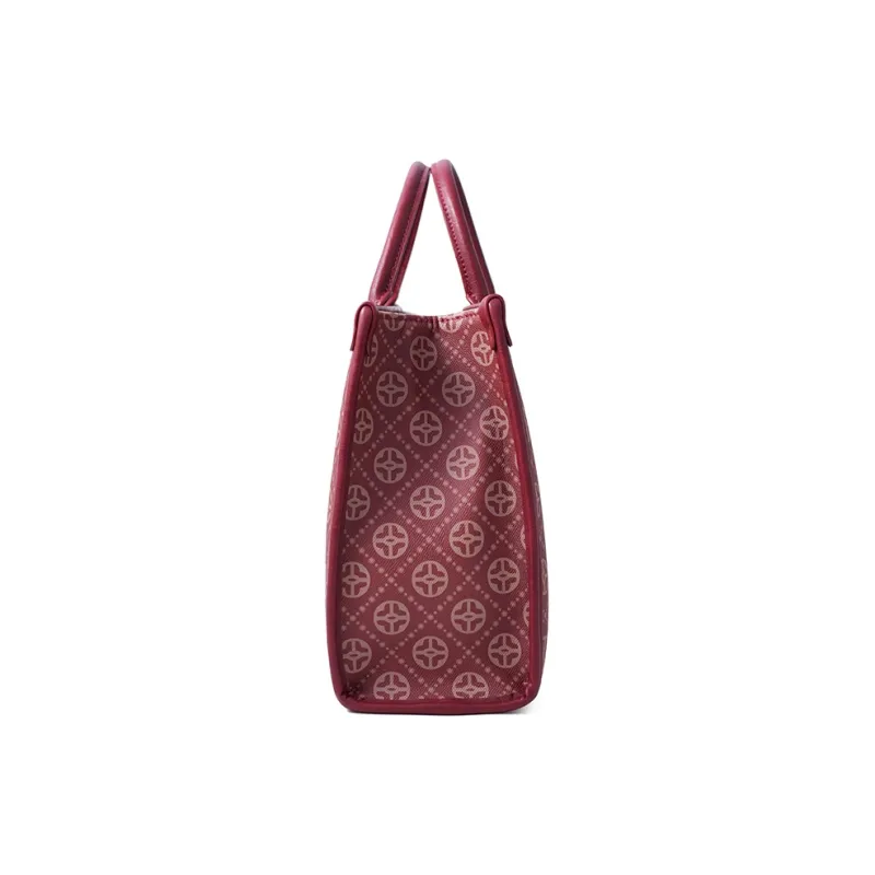Vigno Synthetic Leather Tote Bag, Shopping Bag, One Shoulder Handbag Regular Women's Red-4