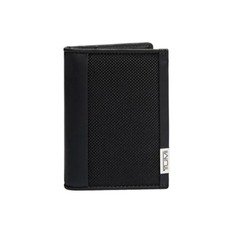 TUMI Nylon And Leather Card Holder Wallet Men's Black-0