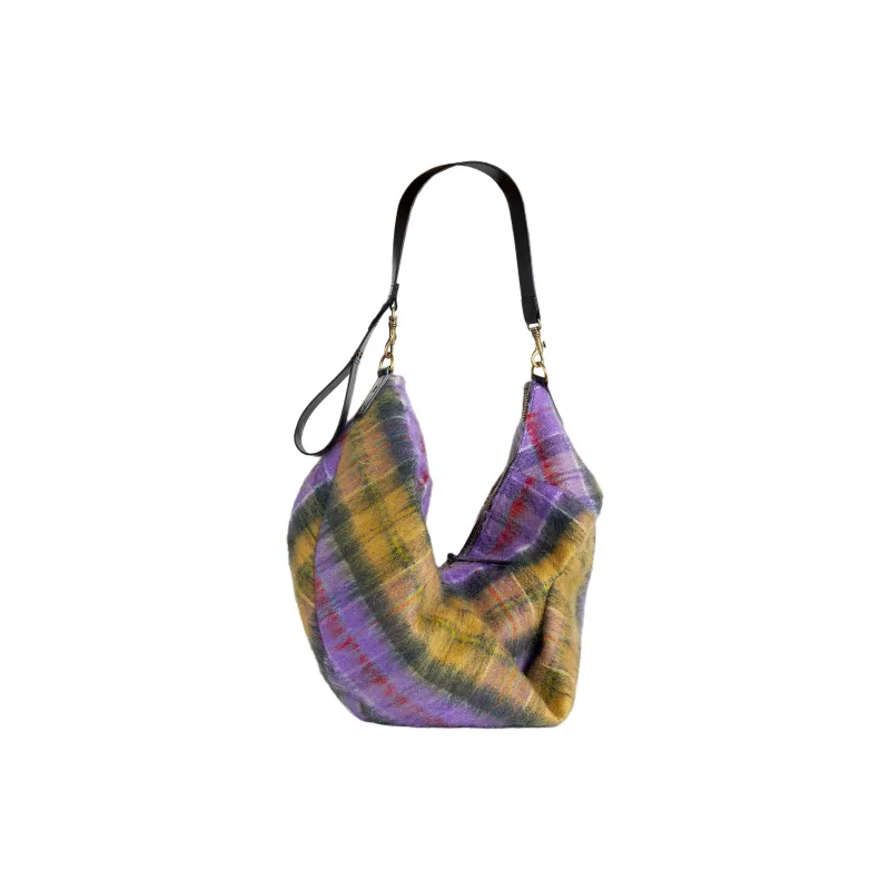 Vivienne Westwood Wool Handbag, Shoulder Bag Tubas Women's Purple & Multicolor-5