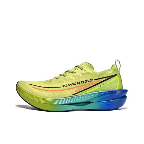 YUNCOO Cushioning, Slip Resistant, And Breathable Low Top Couple Running Shoes Unisex Sky Smile Green