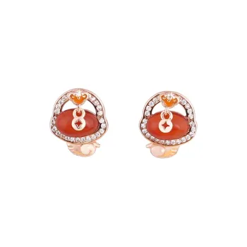 Nine Music Agate Stud Earrings Women's