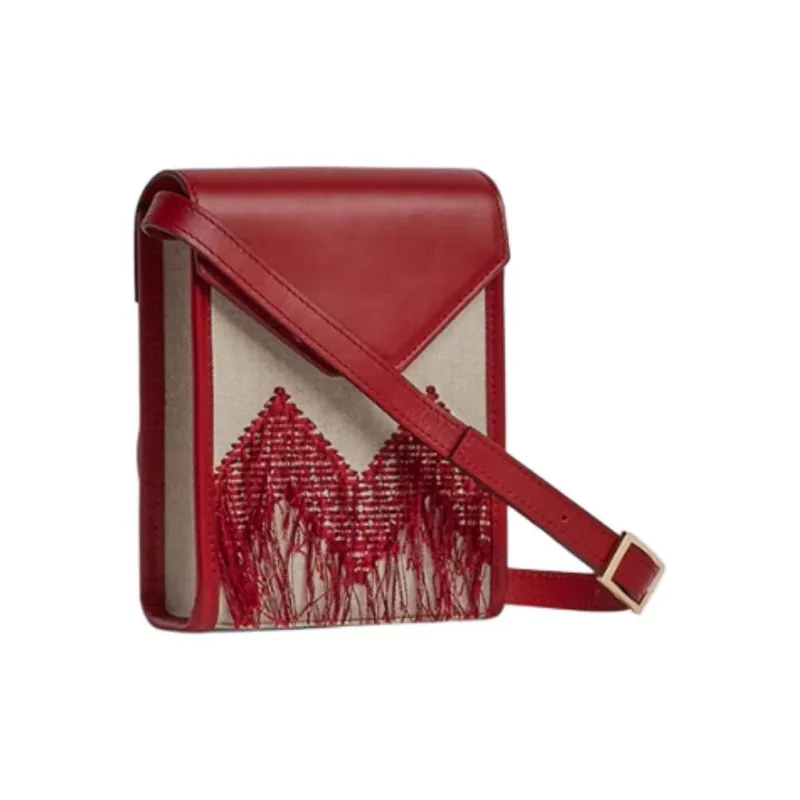 MISSONI Calfskin Shoulder Bag Crossbody Bag Small Size Women's Red-2