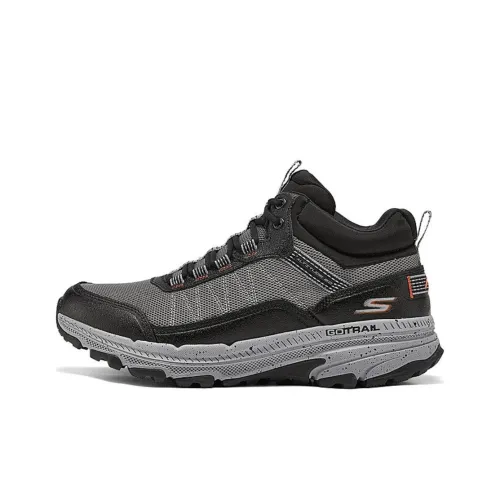 Skechers Go Run Trail Anti Slip Wear Resistant Mid Top Running Shoes Men's Gray