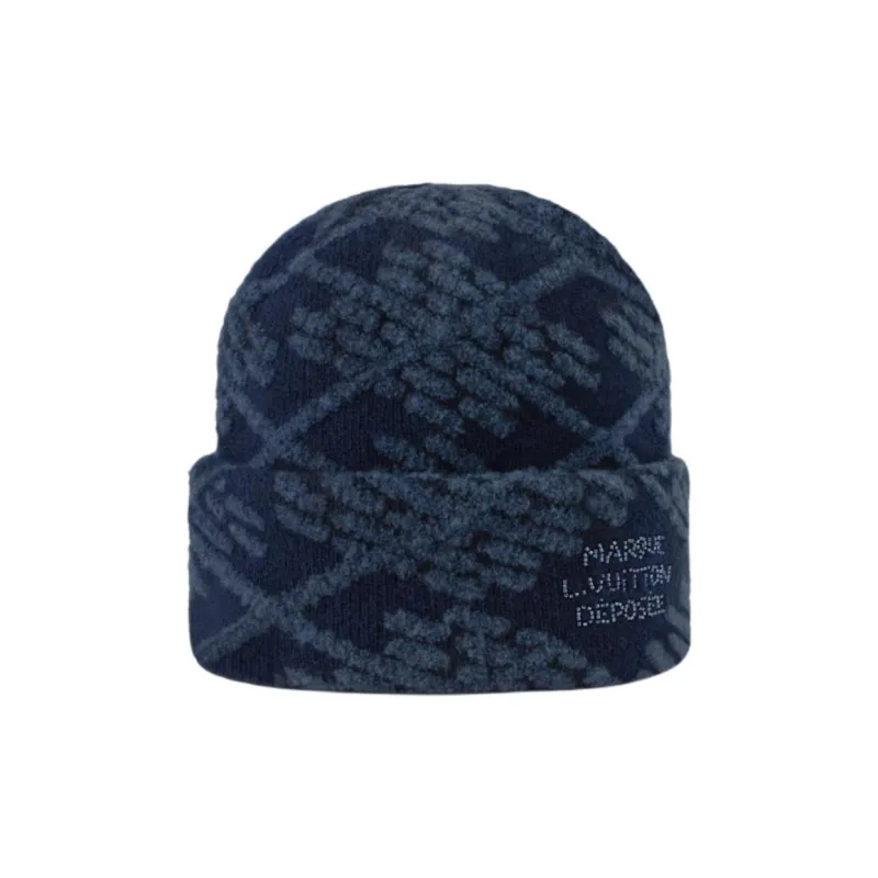LOUIS VUITTON Sheep Wool Beanies Men's Blue-1