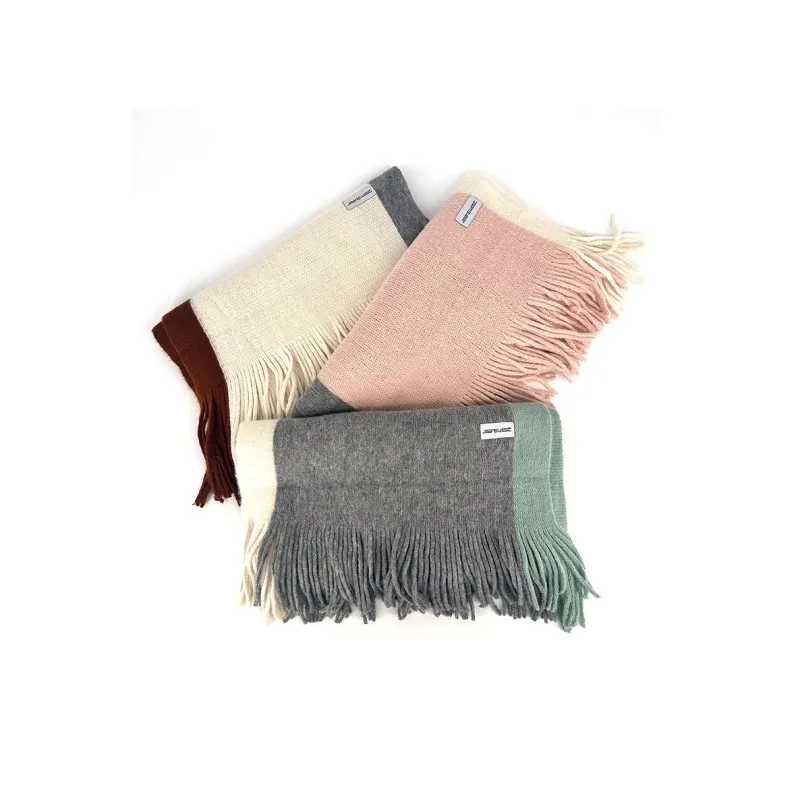 JEANSWEST Faux Cashmere Knit Scarves Unisex-3