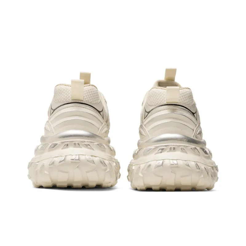 NFL Tire Tread Bottom Height Increasing Slip Resistant Low Top Chunky Sneakers Unisex Silver-3