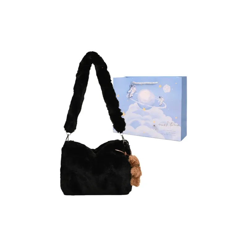 Duoluplo Doron Paul Plush One Shoulder Handbag Women's Multicolor-5