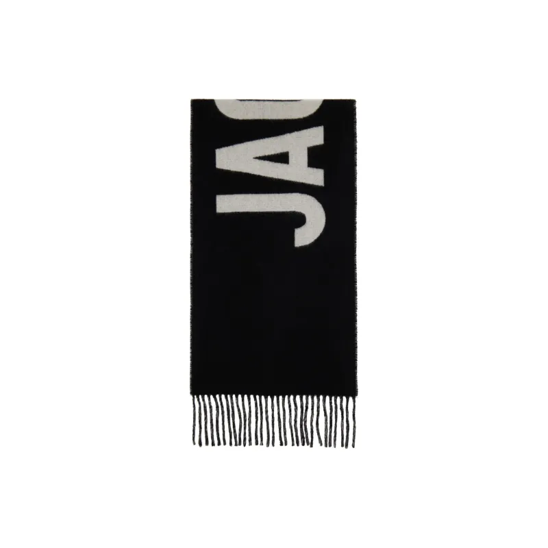 Jacquemus Virgin Wool Knit Scarves Unisex Black-0