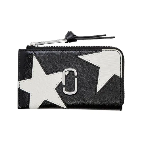 MARC JACOBS Leather Wallet Women's Black White