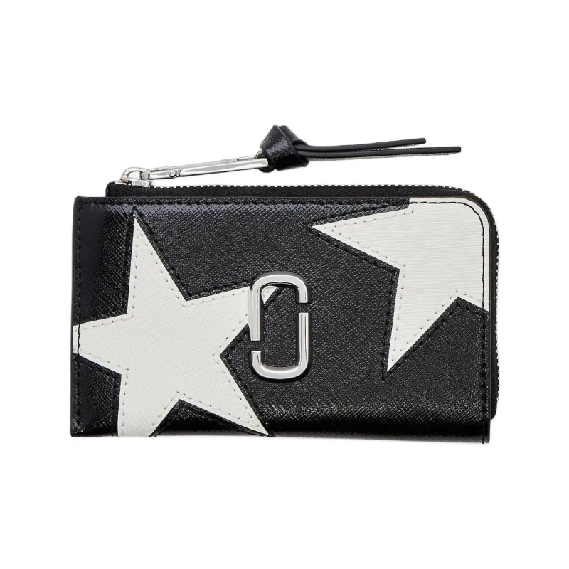 MARC JACOBS Leather Wallet Women's Black White-0