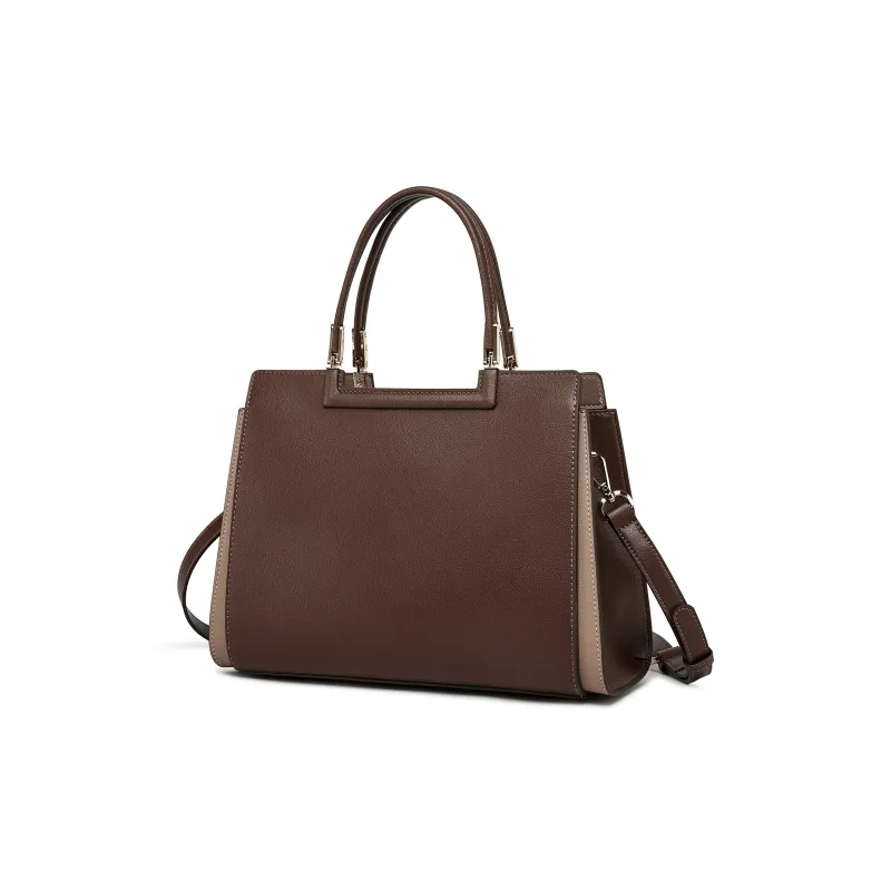 FAIRWHALE Cow Leather Tote One Shoulder Handbag Women's Multicolor-15