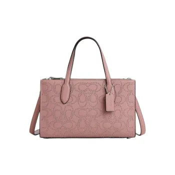 COACH Litchi Grain Leather Shoulder Bag Crossbody Bag Handbag Small Size Women's Pink