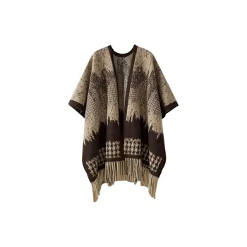 Narandu Faux Cashmere Shawls Women's Brown/Black Gray