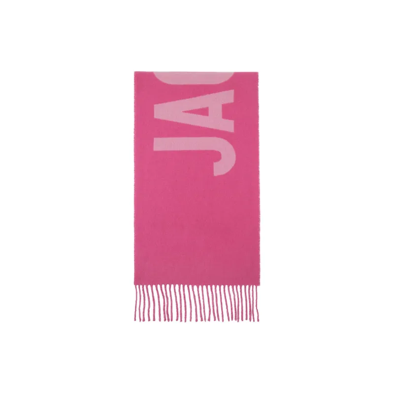 Jacquemus Virgin Wool Knit Scarves Unisex Pink-0