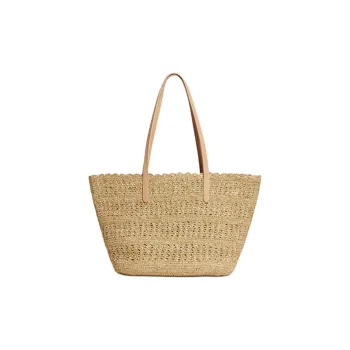 Vanessa Bruno Raffia Handbag Shoulder Bag Medium Size Women's Gold
