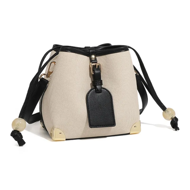 Pivsnu Canvas Canvas Bag Shoulder Bags Women's Brown/Black-5