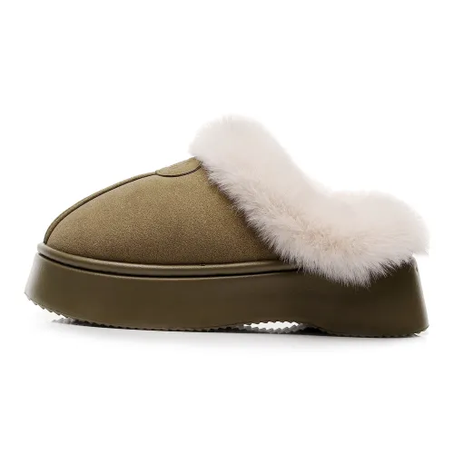 Golofi Women's Fall And Winter Home Warm Fuzzy Velvet Indoor Winter Platform Slippers