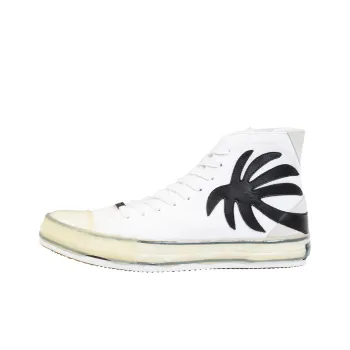 PALM ANGELS Anti Slip Wear Resistant High Top Canvas Shoes Men's White