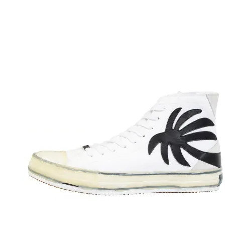 PALM ANGELS Anti Slip Wear Resistant High Top Canvas Shoes Men's White