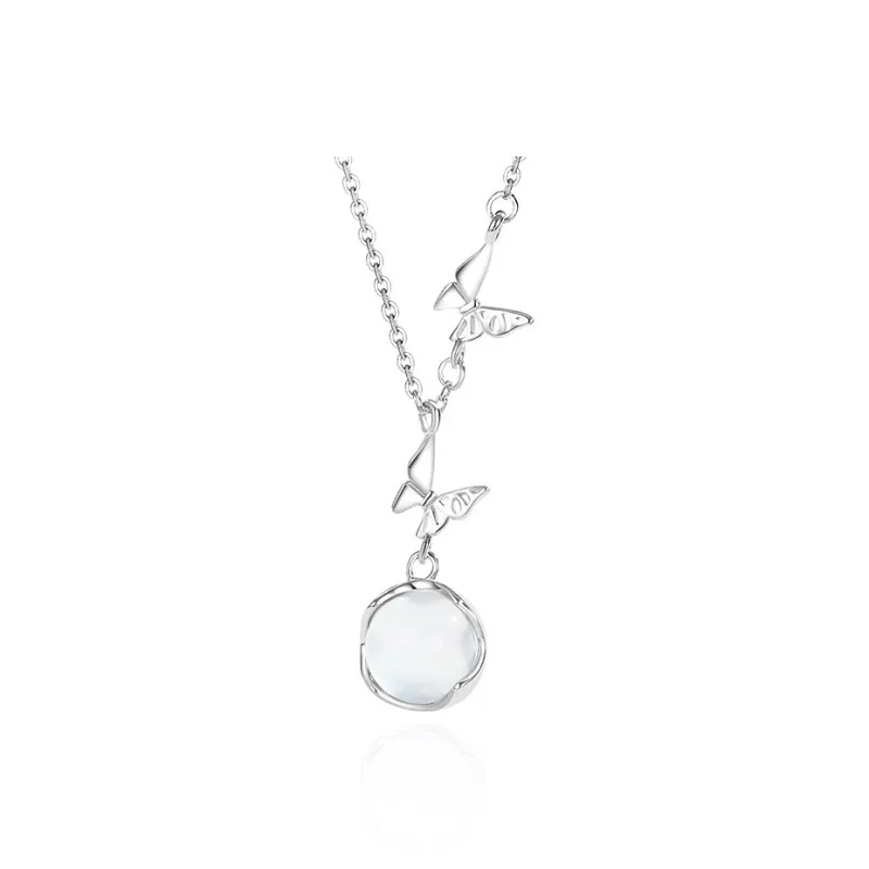 KINGFOCUS Chalcedony Love Confession Anniversary Gift Necklace Women's-0