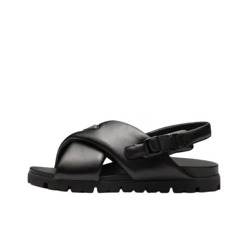 PRADA Padded Crossover straps Flat Sandals