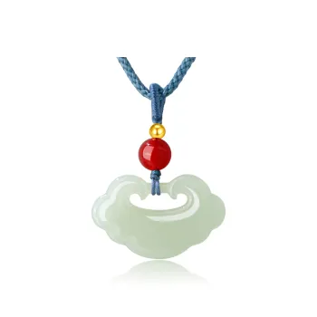 Lao Feng Xiang Hetian Jade Necklaces Green Jade Women's
