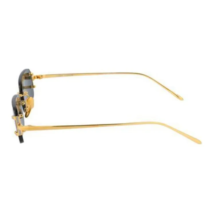 Linda Farrow Metal Rectangular Sunglasses Kids' Gold-1