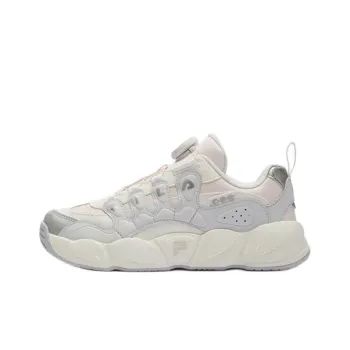 FILA KIDS Anti-Slip Wear-Resistant Low-Top Children's Basketball Shoes Rose Pink White Teenagers