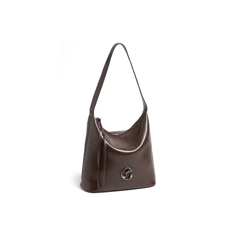 JACD PU Shoulder Bag Women's Chocolate Brown/Shell Brown-1