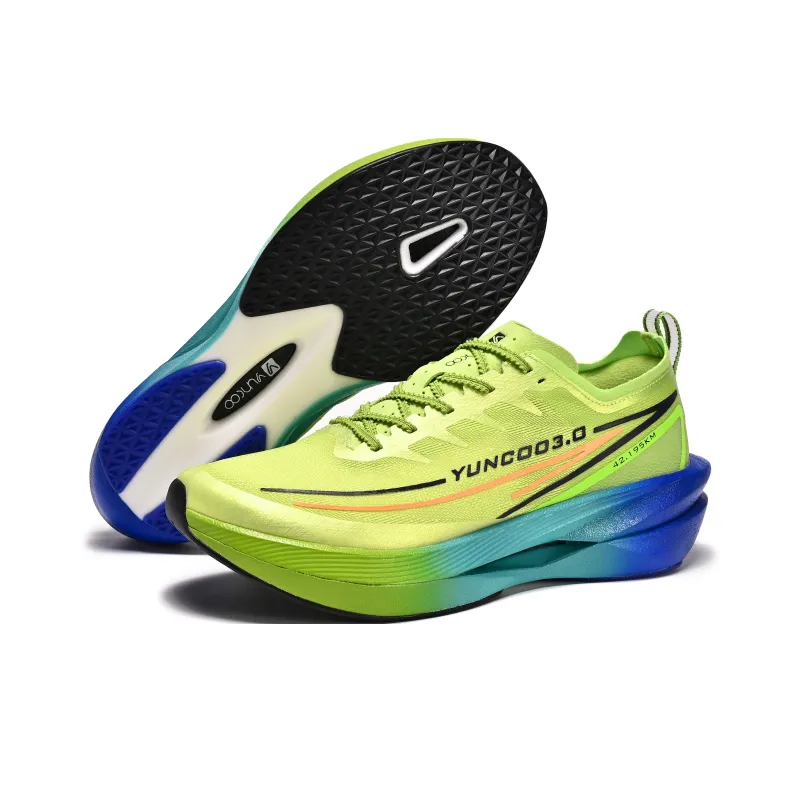 YUNCOO Cushioning, Slip Resistant, And Breathable Low Top Couple Running Shoes Unisex Sky Smile Green-4