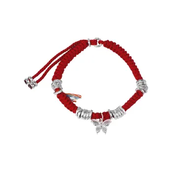 Ascending S925 Silver Bracelets Women's Red Silver