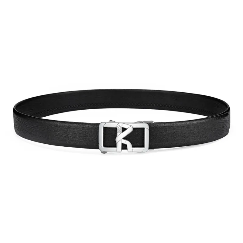 ROBERTA DI CAMERINO Top Grain Cow Leather Belts Men's Black 3.5cm-6