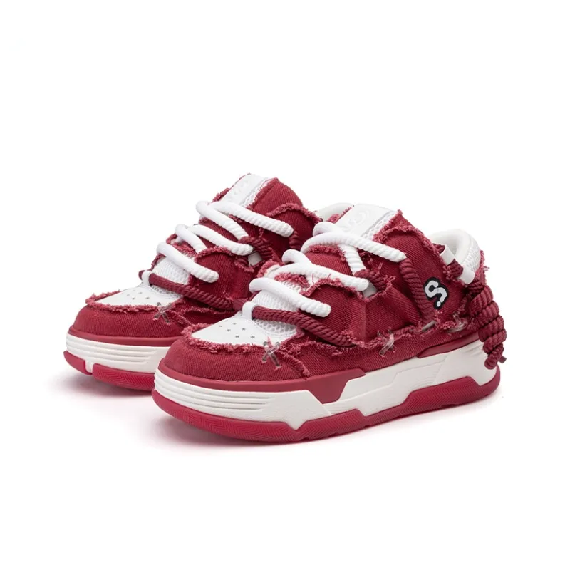 CN Skate Skateboard Shoes Unisex Low Top Red-1