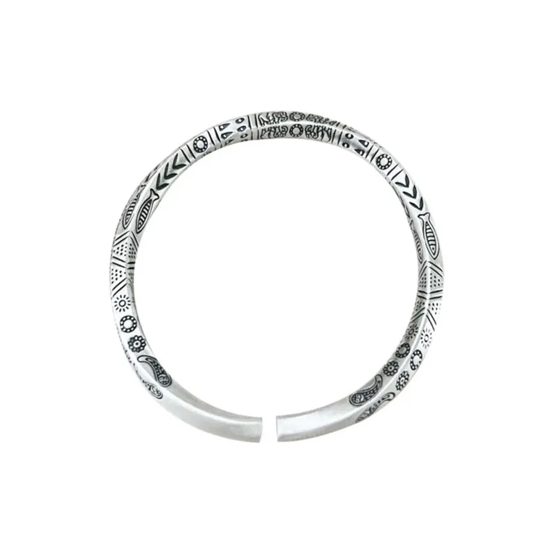Ascending S999 Fine Silver Bangles Unisex-0