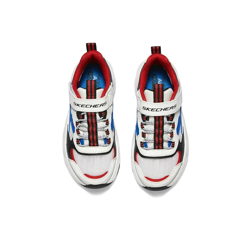 Skechers Slip Resistant Rebound Anti Kick Breathable Low Top Kids Lifestyle Shoes White Blue Kids'-3
