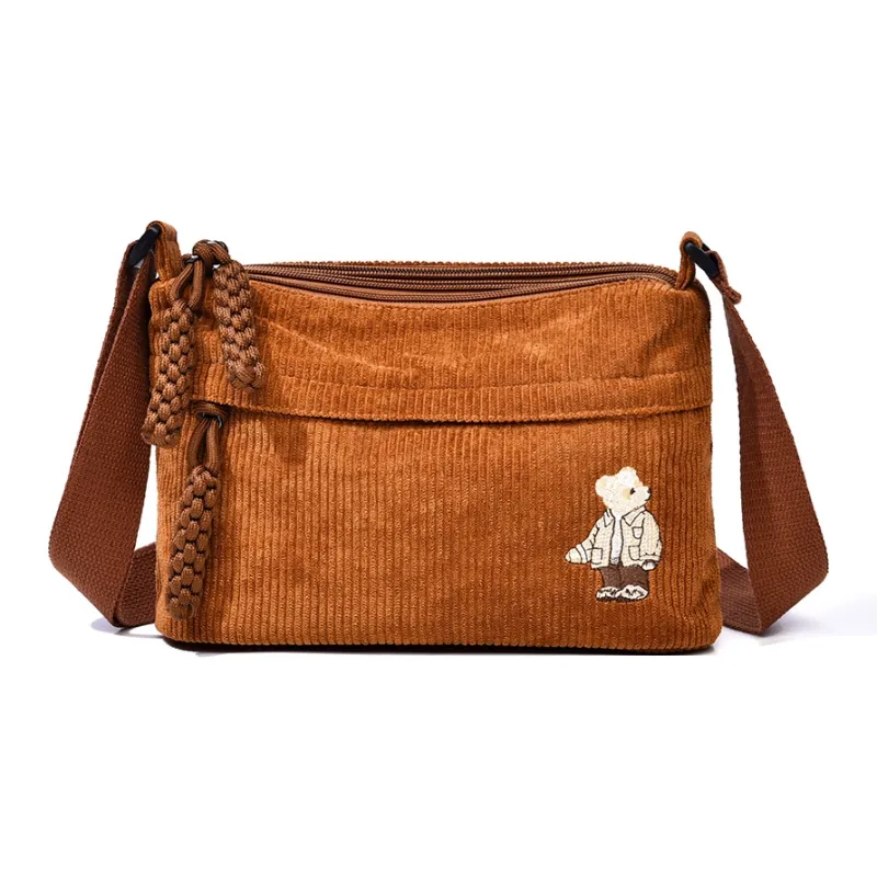 Ceion Keust Corduroy Crossbody Bag Women's Multicolor-5